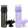 2pcs Hair Dye Refillable Bottle Applicator Comb Root Comb Applicator Bottle With Shampoo Brush Scalp Hairdressing Coloring Tools