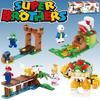 Mario Building Blocks Cool Dad King & Piranha Plant 4in1 Scene Set for Kids Boys Small Particle Assembly Toy