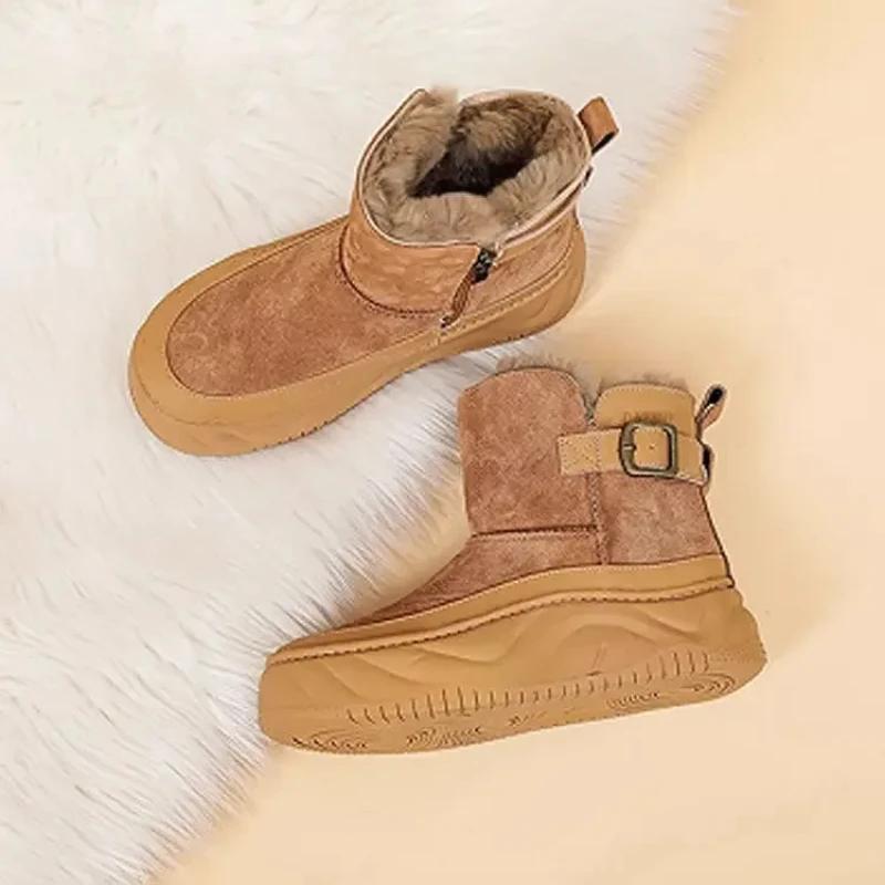 Модные зимние ботинки для женщин Новинка Женская обувь Утепленные Плюс Теплые На Слипонах Ботинки Готика Гяру Y2k Защитные 39 Удобные и Элегантные Горячие