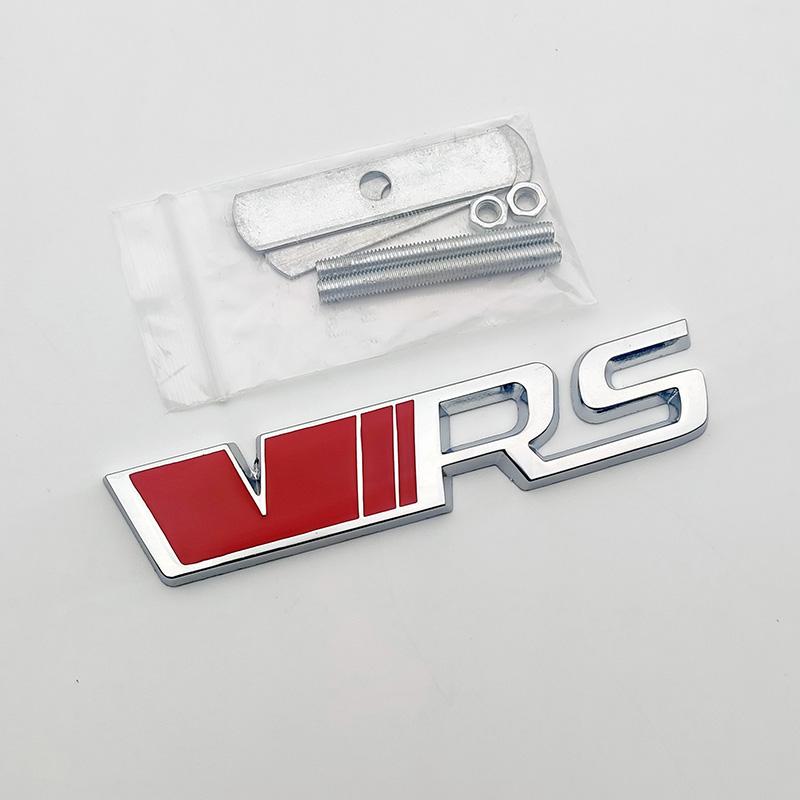 3d RS Logo VRS Emblem Nameplate Car Front Grille Trunk Badge RS VRS Accessories