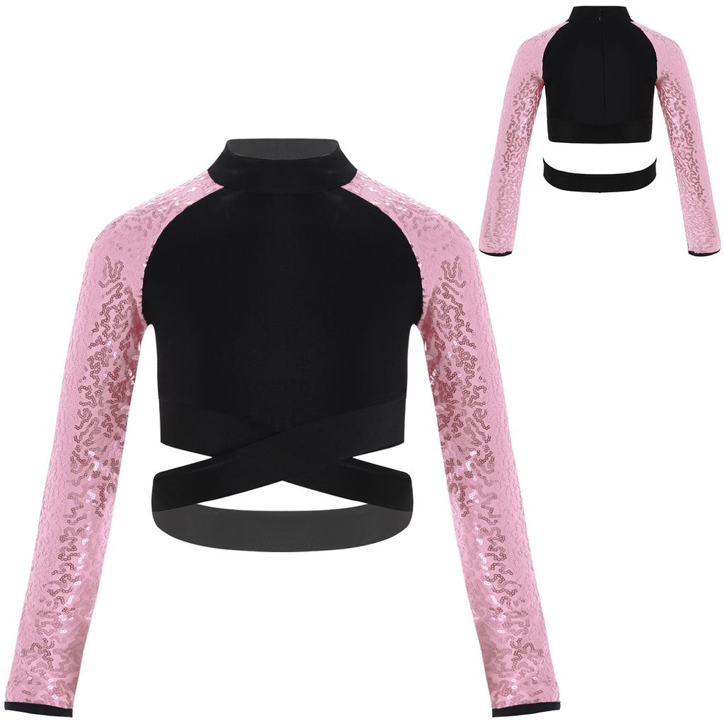 Блестящие топы с вырезами для девочек, джазовые танцевальные костюмы для хип-хопа, танцевальная одежда для выступлений на сцене, спортивная одежда