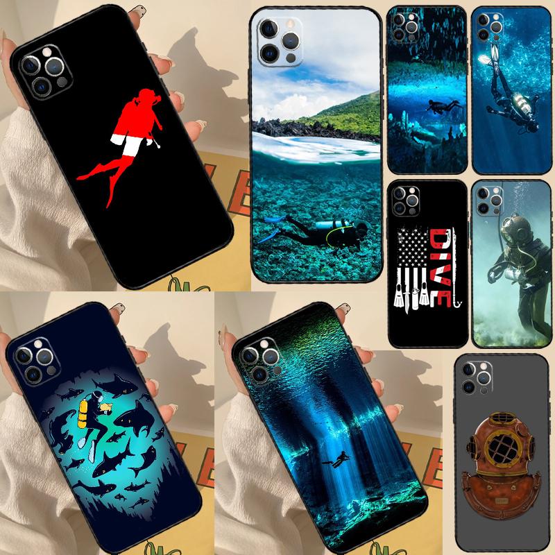 Чехол для Huawei Nova Y70 Y90 Y60 Y72 Y73 Y61 Y91 7i 8i 11i 12i 12s 9 10 SE P20 P30 P40 Lite с изображением дайвера для подводного плавания
