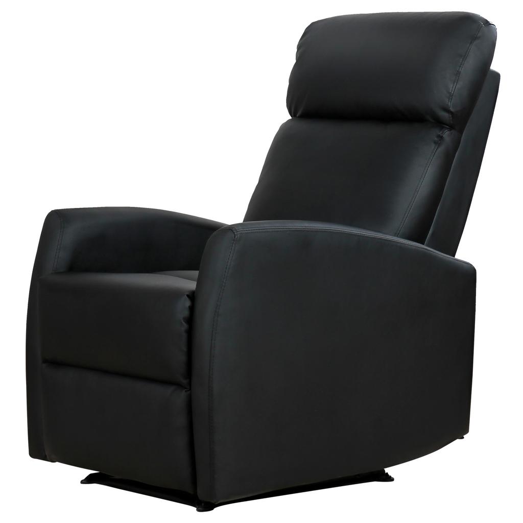 Ergonomic Reclining Relax Armchair in Black PU Leather