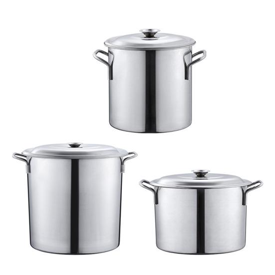 Stainless Steel Soup Pot with Lid Large Commercial Cooking Pot for Soup Stew Seafood Multifunctional Induction Cooker