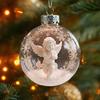 Snow Sphere Hanging Ornament Christmas Snow Scene Angel Ornament Clear Xmas Ball Decoration for Christmas Tree Home Winter Holiday Party