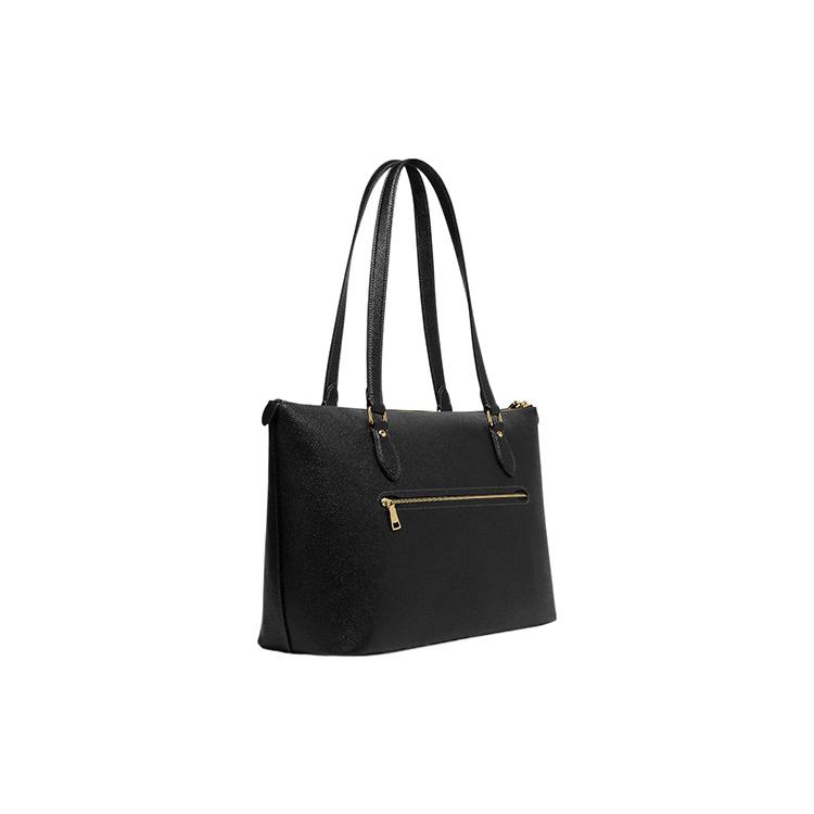 Новая женская большая сумка через плечо COACH Gallery из зернистой кожи, черная CH285-IMBLK