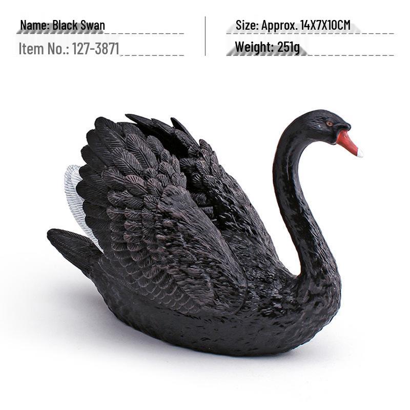 Wild Animal Swan Model: Children's Cognitive Farm Decor - White & Black Swan Ornament