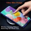 Case for Samsung Galaxy A12, Magnetic Adsorption Bumper Case 360 Degrees Protection Transparent Tempered Glass Cover - Blue