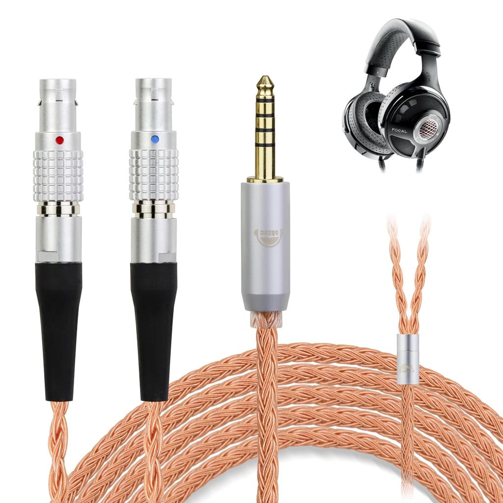 Okcsc ZT16 Headphone Cable Replacement Cable for 16 Cores Pure Copper Compatible with Focal NEW Utopia 2022 Length Earphones/Headphones Utopia/Focal
