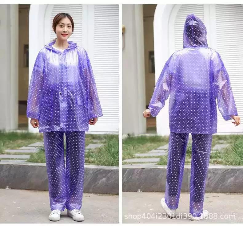 Raincoat and Rain Pants Set for Women, Thickened, Full-Body Storm-Proof, for Delivery Men, Electric Vehicle Use, One-Piece Work Raincoat
