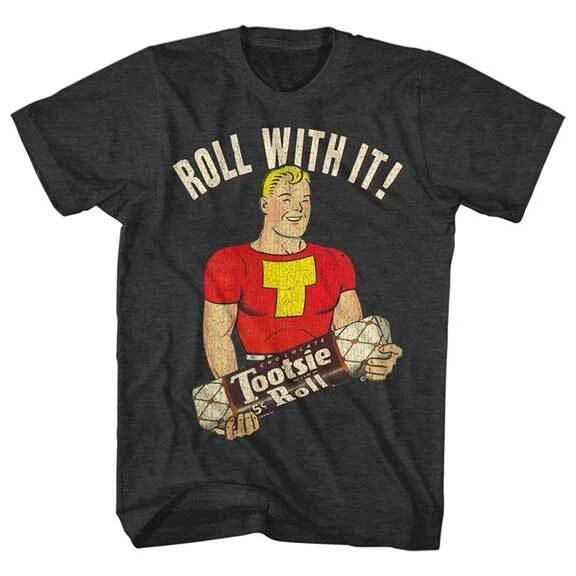 Roll With It Tootsie Roll Candy Industries Cartoon Candy Man Men's T Shirt