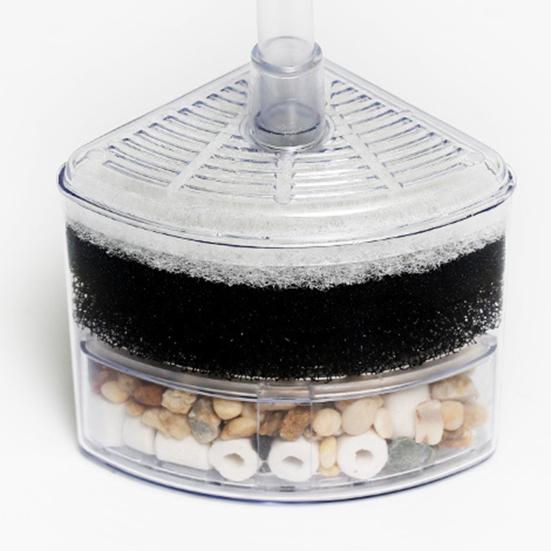 Угловой фильтр для аквариума, фильтр-губка с аэрацией для аквариума, угловой фильтр для биофильтрации с различными видами фильтрующих материалов для аквариума с мальками, креветками, нано-рыбками