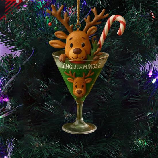 Christmas Ornament Drink Cup Hanging Charm Personalized Holiday Lanyard Decorations for