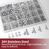 918pcs Nuts and Bolts Assortment Kit - M2, M3, M4, M5 Hex Head 304 Stainless Steel Bolts, Nuts, Flat Washers, and More