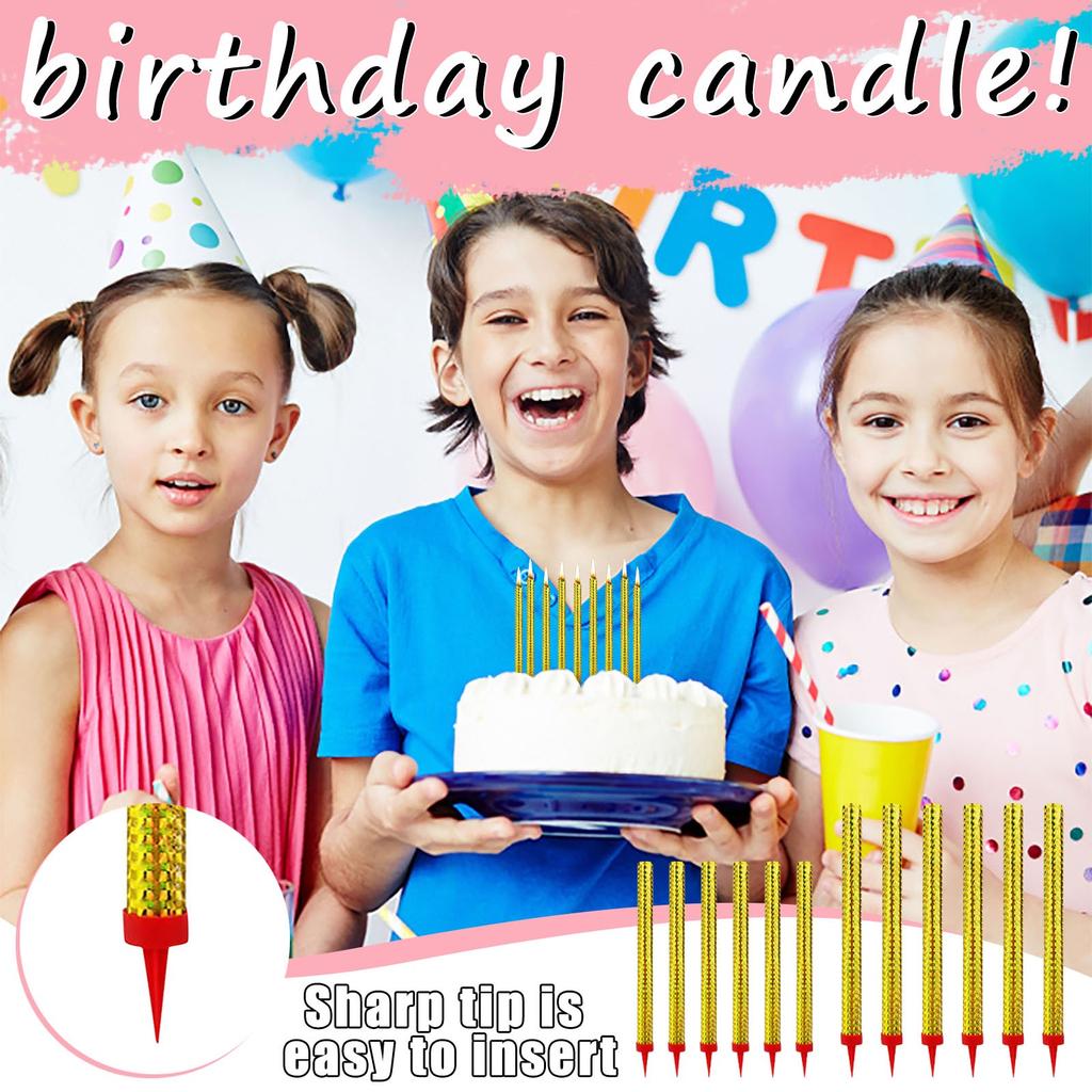 Birthday Candle Party Celebration Pencil Wax Birthday Cake Decoration Internet Celebritys Creative Romantics Smoke-free Tear-free Gold Plating