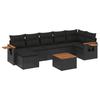 VidaXL Salon de Jardin avec Coussins 8 pcs, Canapés de Terrasse, Ensemble de Meubles de Patio, Mobilier d'Extérieur, Noir 3227035