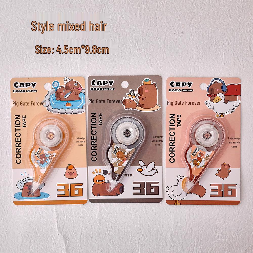 Capybara Correction Tape - Girly Heart Design, 5 Meters, Cute Cartoon Style White-out for Students