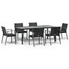 VidaXL Garden Dining Set 7 Pcs Cushions Wicker Steel 3186999