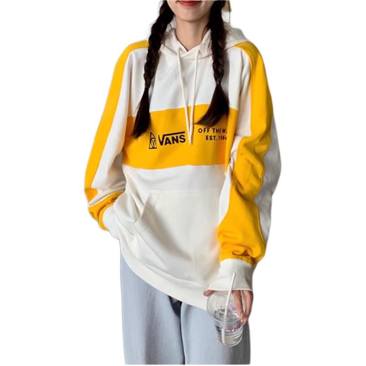 Vans Пуловер с цветными блоками, женские топы с капюшоном, белый VN0A4RBL85W