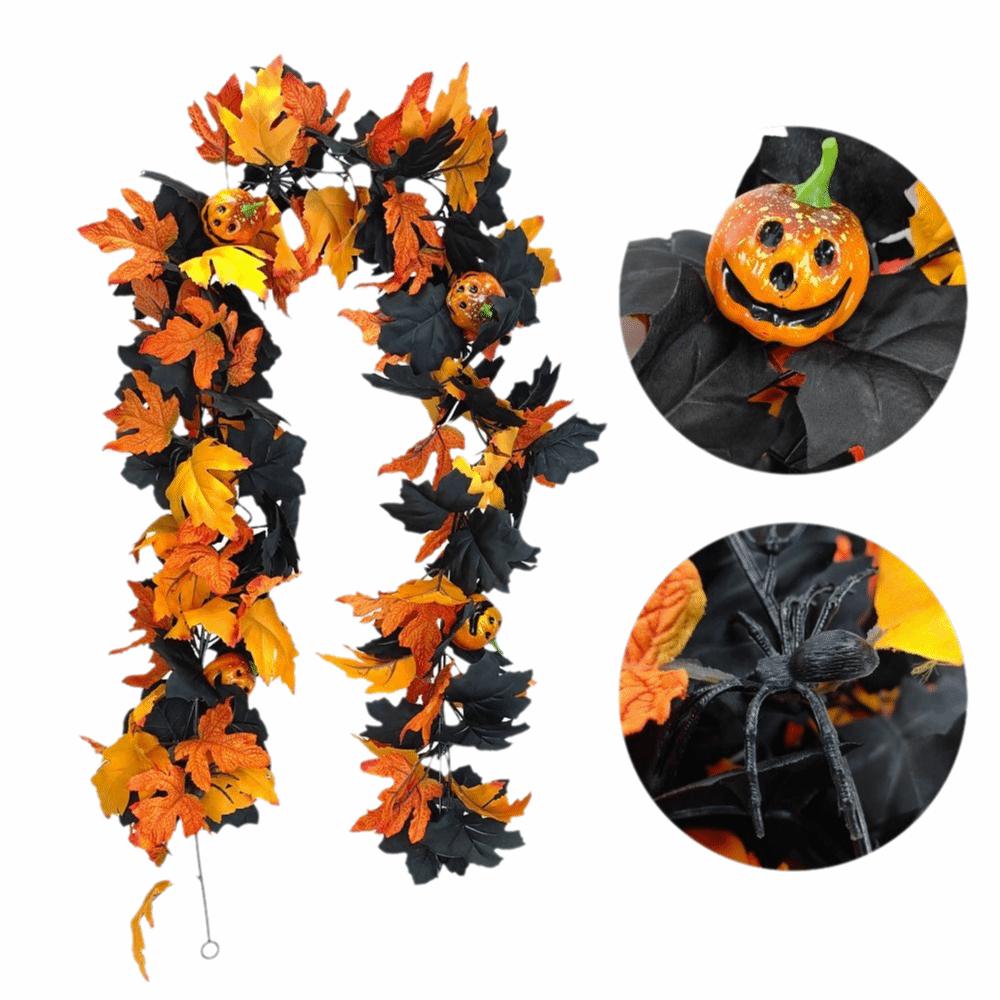 Realistic Artificial Maple Leaf Garland Plastic Artificial Hanging Vine Garland Front Door Decor