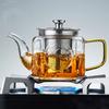 Glass Teapot with Stainless Steel Filter Liner Square Shape Heat Resistant Tea Kettle High Borosilicate Tea Pot Clear Coffee Pot