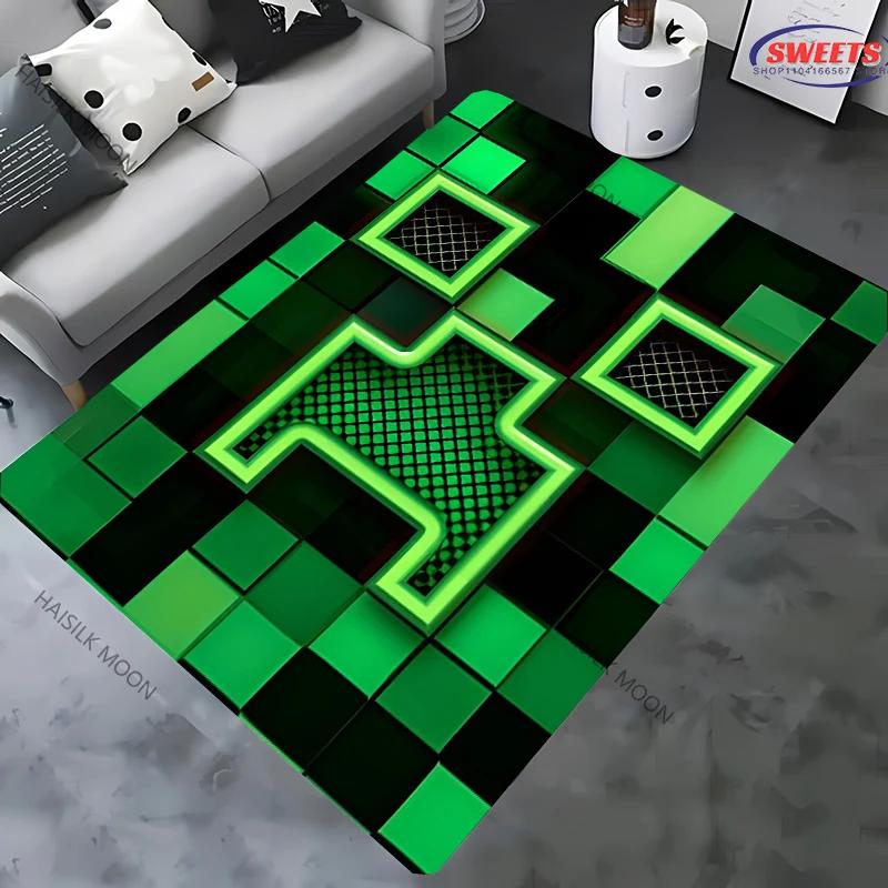 15 размеров Забавные ковры с пиксельным принтом Нескользящий ковер Большие размеры Ковры для зоны Коврики для двери для спальни Гостиной Игровой комнаты