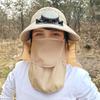 Шляпа от солнца с широкими полями и вентилятором для мужчин и женщин, уличная шляпа-ведро для рыбалки с клапаном для шеи и защитой для лица для пеших прогулок и кемпинга