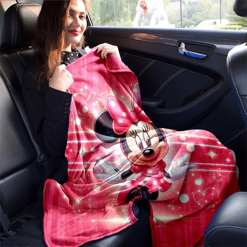1pc Minnie Printing Blanket - Soft, All-Season Throw for Office Blanket, Car, Travel