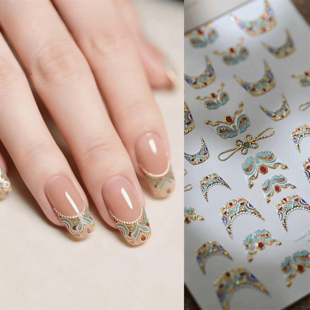 Imitation Gemstone 5D Nail Stickers Shiny Palace Nail Decals Nail Decorations DIY Manicure