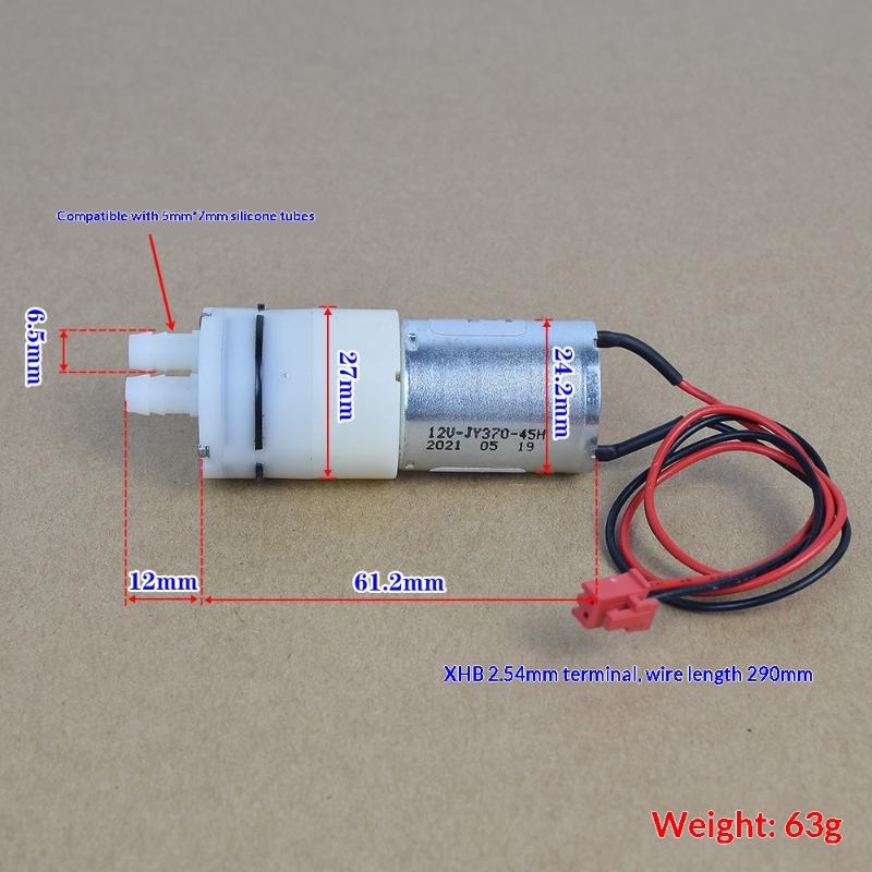 12V 370 Mini Diaphragm Water Pump Portable Micro Electric Pump for DIY Water Dispenser Automatic Tea Table Plant Irrigation