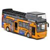 Scale 1:32 Double Decker Sightseeing Bus Toy Model Car Simulation Alloy Sound Light Pull Back Collection Models for Kids Gifts