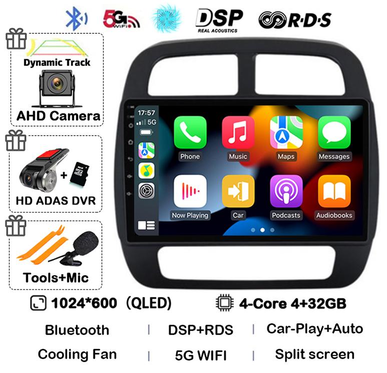 Android 14 Auto Carplay для Renault KWID K-ZE Dacia Spring 2015 2016 2017 2018 2019 Автомобильный мультимедийный проигрыватель GPS Радио DSP Stereo