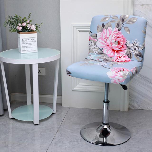 Сплошной цветной чехол на барный стул для бара с низкой спинкой, короткий эластичный чехол для сиденья для столовой, мягкая ткань из спандекса, чехлы на стулья для домашнего декора