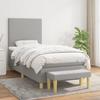 3136965 vidaXL Divan Bed with Mattress Light Grey 90x200 Cm Fabric
