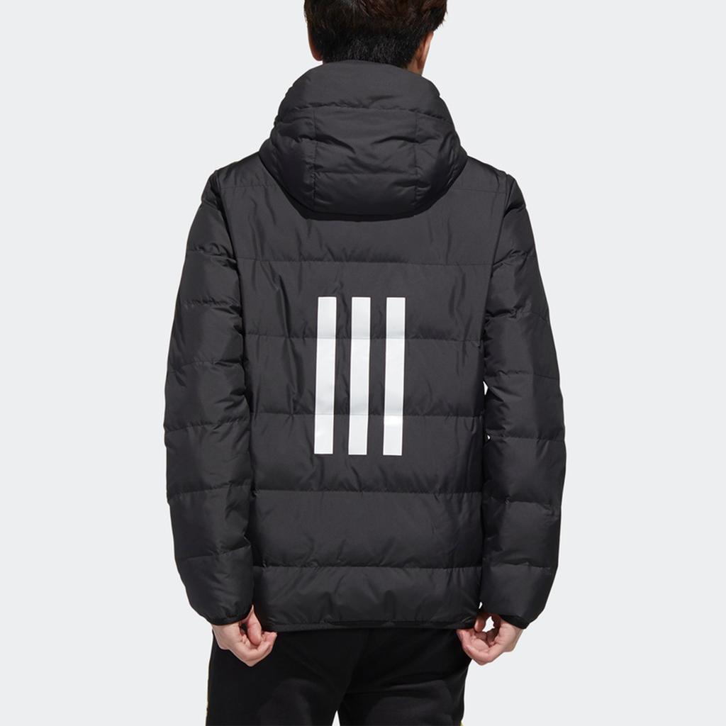 Adidas Neo Trans Down Jacket With Hood, Windproof and Warm, Winter Sports Outerwear Men Outerwear Black GM2325