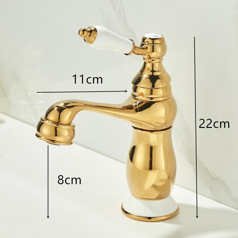Antique Basin Faucet Gold Torneiras Bathroom Faucet Sink Faucet Single Handle Hole Faucet Basin Taps Hot Cold Mixer Tap Crane