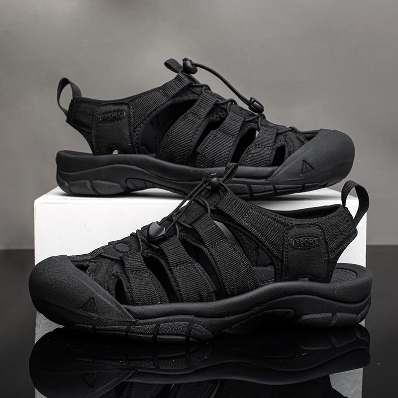 Новые летние мужские сандалии из натуральной кожи, классическая повседневная обувь, мужские уличные пляжные сандалии, римские летние мужские водные туфли, размер 35-46