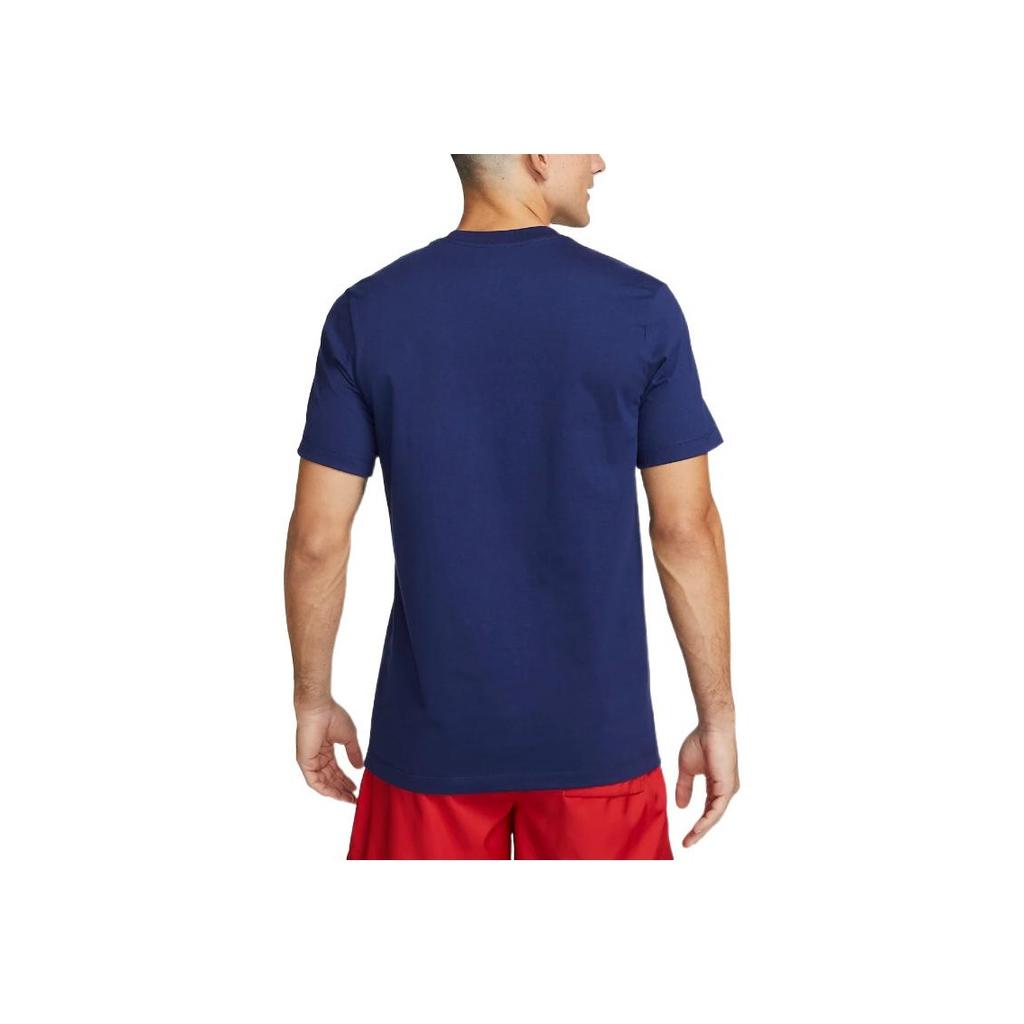 Nike Футболка с круглым вырезом и логотипом Alphabet, мужские топы, темно-синяя DX4194-421