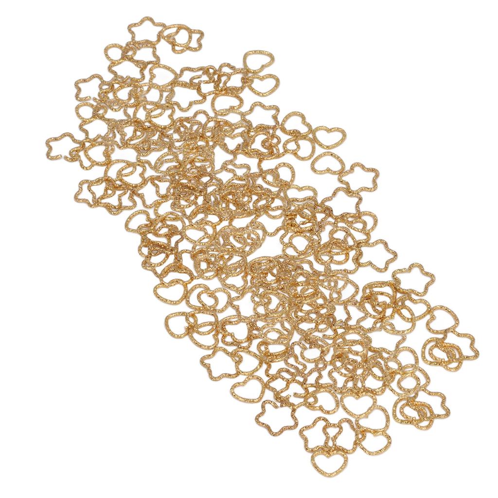 100 шт. Разноцветные заколки-кольца для косичек в форме звезды и сердца, милые металлические кольца для волос для вечеринок и повседневных мероприятий, золотистые