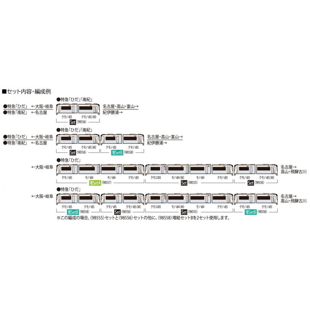 Гибридный автомобиль TOMIX N Gauge JR HC85 Series Nanki Set 98556 Железнодорожная модель поезда