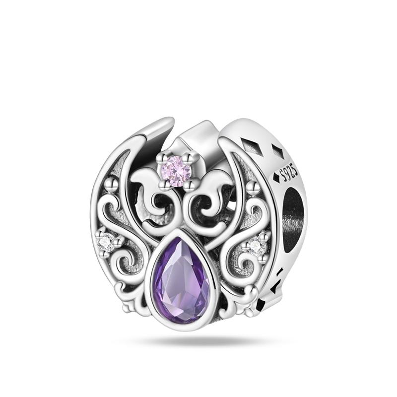 925 Серебряный цвет драгоценный камень бабочка светящийся светлячок фиолетовый подвески подвески подходят 925 оригинальные браслеты DIY вечерние ювелирные изделия подарок