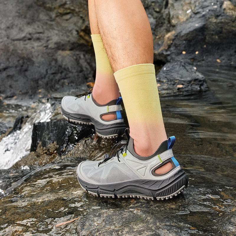 Новые LiNing Yijie LITE Нескользящие, Дышащие, Износостойкие, Противоударные Ботинки для речного треккинга Мужские Спокойный серый AHLV013-3