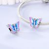 Springtime 925 Silver Sparkling Zircon Colorful Butterfly Charms Beads Fit Qikaola Bracelets DIY Birthday Jewelry Gifts