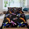 Комплект постельного белья Dragonfly King Size с разноцветными крыльями для детей и подростков, для взрослых, тема диких животных, 2/3 шт., пододеяльник