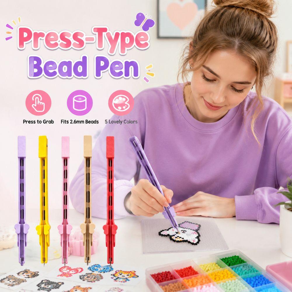 Efficient Press-Type Bead Pen 2.6mm Automatic Fuse Bead Pen Bead Placement Tool Beading Project