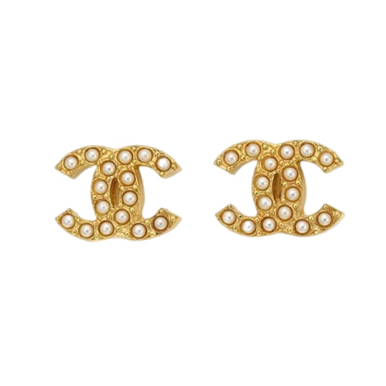 CHANEL Metal Rhinestone Earrings Women's AB8917-B08682-NJ334
