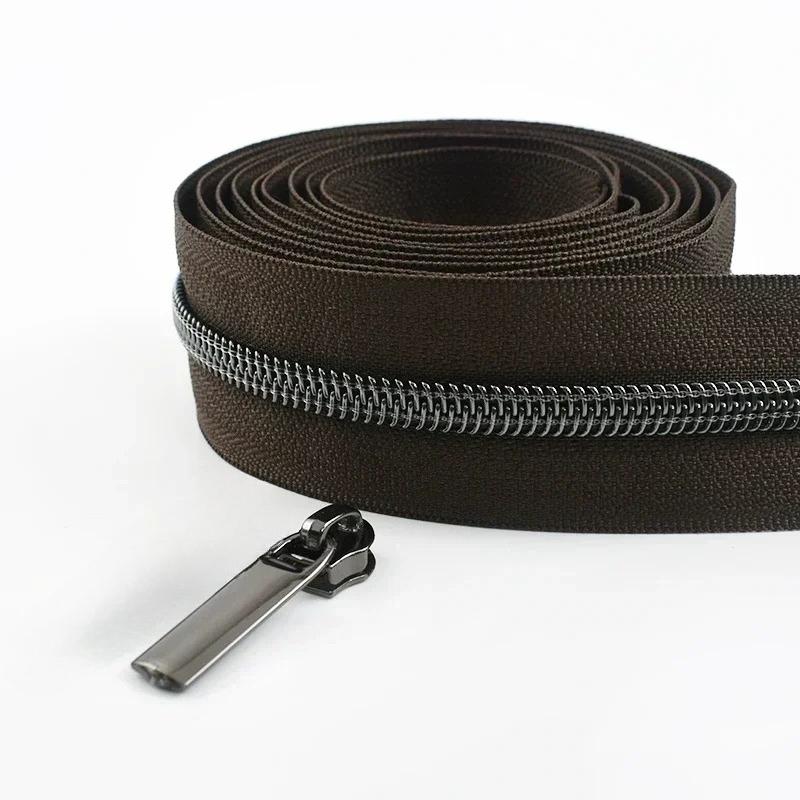 2/3/4/5M Meetee 5# Nylon Coil Zipper Tape + Zippers Slider Head for Garment Sewing Zip Closure Repair Kit Replacement Accessory