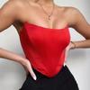 Sexy Club Strapless Tank Tops Women Backless Slim Fit Y2K Elegant Vest Tops Office Lady Casual Solid Slash Neck Tanks Camis 24102