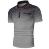 Мужская летняя рубашка поло с короткими рукавами и лацканами, мужская приталенная модная рубашка поло с принтом для гольфа.