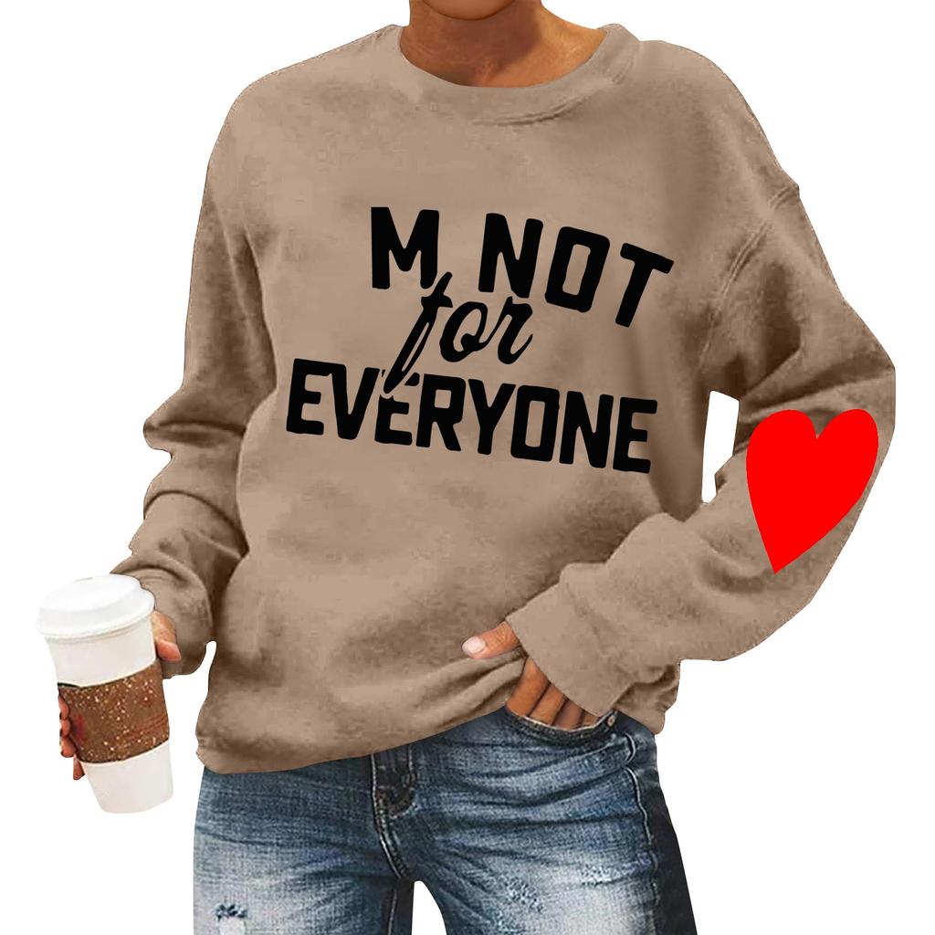 Женская повседневная мода ко Дню святого Валентина с принтом, длинным рукавом, круглым вырезом, толстовки, пуловеры, топы